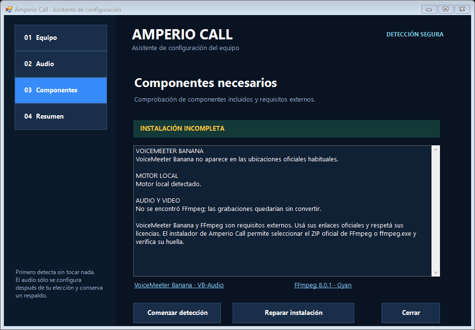 Asistente de configuración