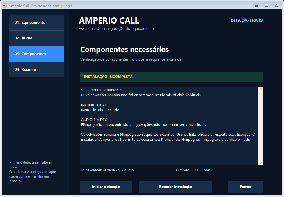 Assistente de configuração